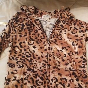 Animal print skinny light weight hoodie